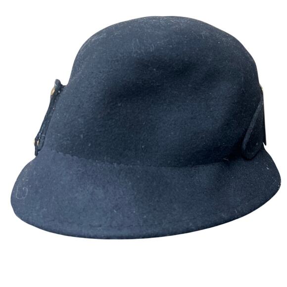 Scala Collezione 100% Wool Black Band Buckle One Size Women's Hat - Picture 2 of 6